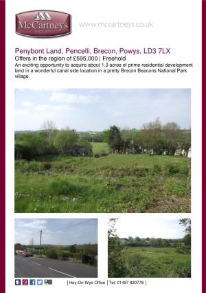 Penybont Land, Pencelli, Brecon, Powys, LD3 7LX Offers in the Region of £595,000 | Freehold