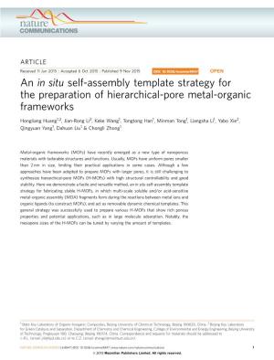 An in Situ Self-Assembly Template Strategy for the Preparation of Hierarchical-Pore Metal-Organic Frameworks