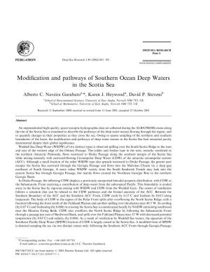 Modification and Pathways of Southern Ocean Deep Waters in the Scotia