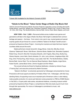 “Salute to the Blues” Takes Center Stage at Radio City Music Hall
