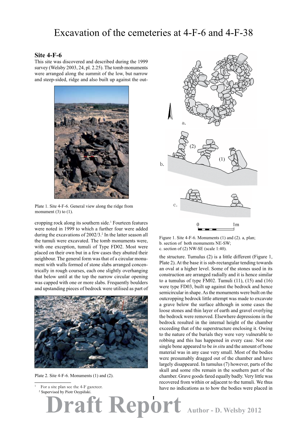 Excavation of the Cemeteries at 4-F-6 and 4-F-38