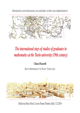 The International Stays of Studies of Graduates in Mathematics at the Turin University (19Th Century)