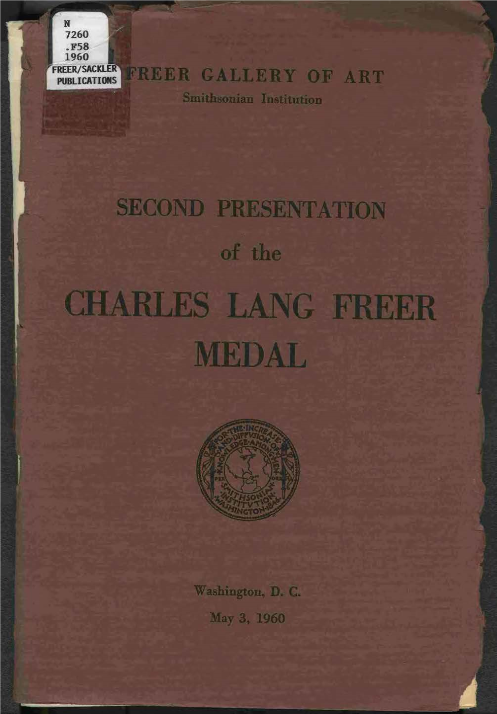 Second Presentation of the Charles Lang Freer Medal