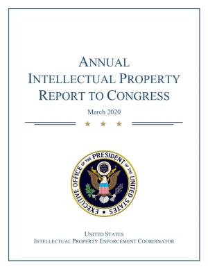 Annual Intellectual Property Report to Congress