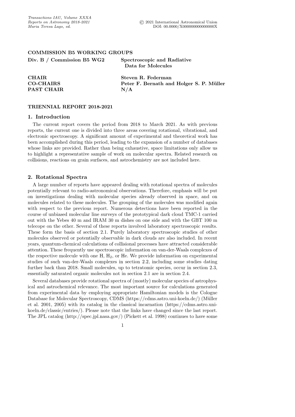 1. Introduction 2. Rotational Spectra