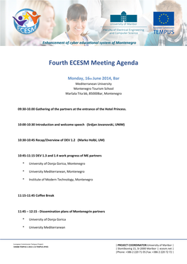 Fourth ECESM Meeting Agenda