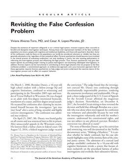 Revisiting the False Confession Problem