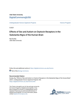 Effects of Sex and Autism on Oxytocin Receptors in the Substantia Nigra of the Human Brain