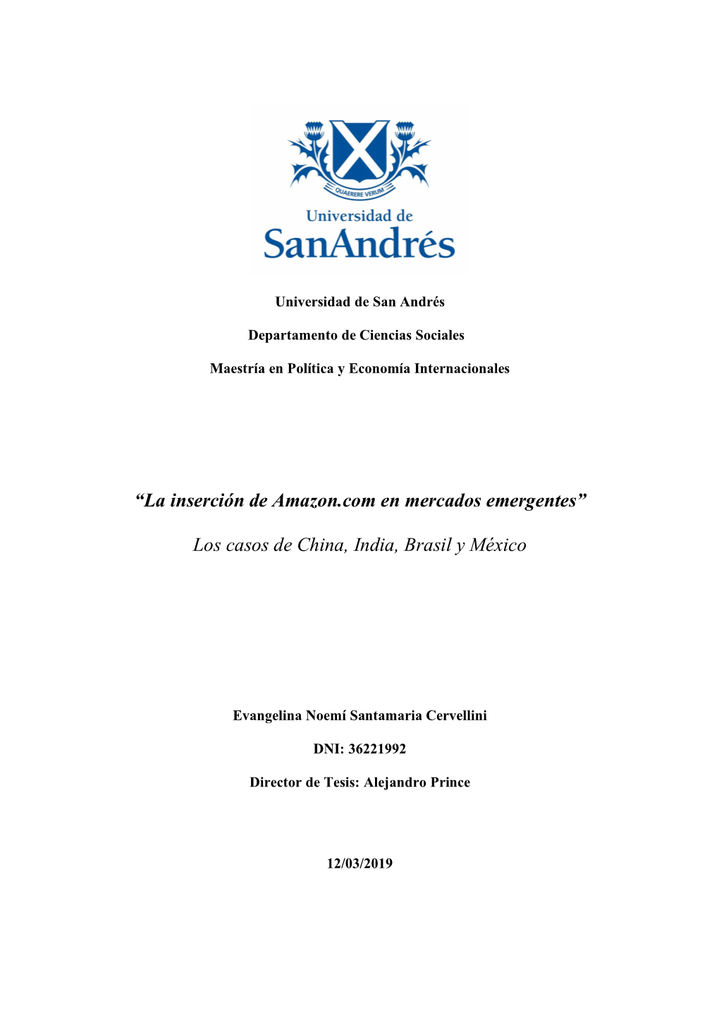 “La Inserción De Amazon.Com En Mercados Emergentes” Los Casos De China, India, Brasil Y México