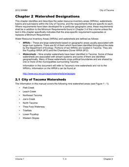 Chapter 2 Watershed Designations