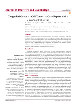 Congenital Granular Cell Tumor: a Case Report with a 9-Years of Follow-Up