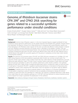 Genome of Rhizobium Leucaenae Strains CFN 299T and CPAO 29.8