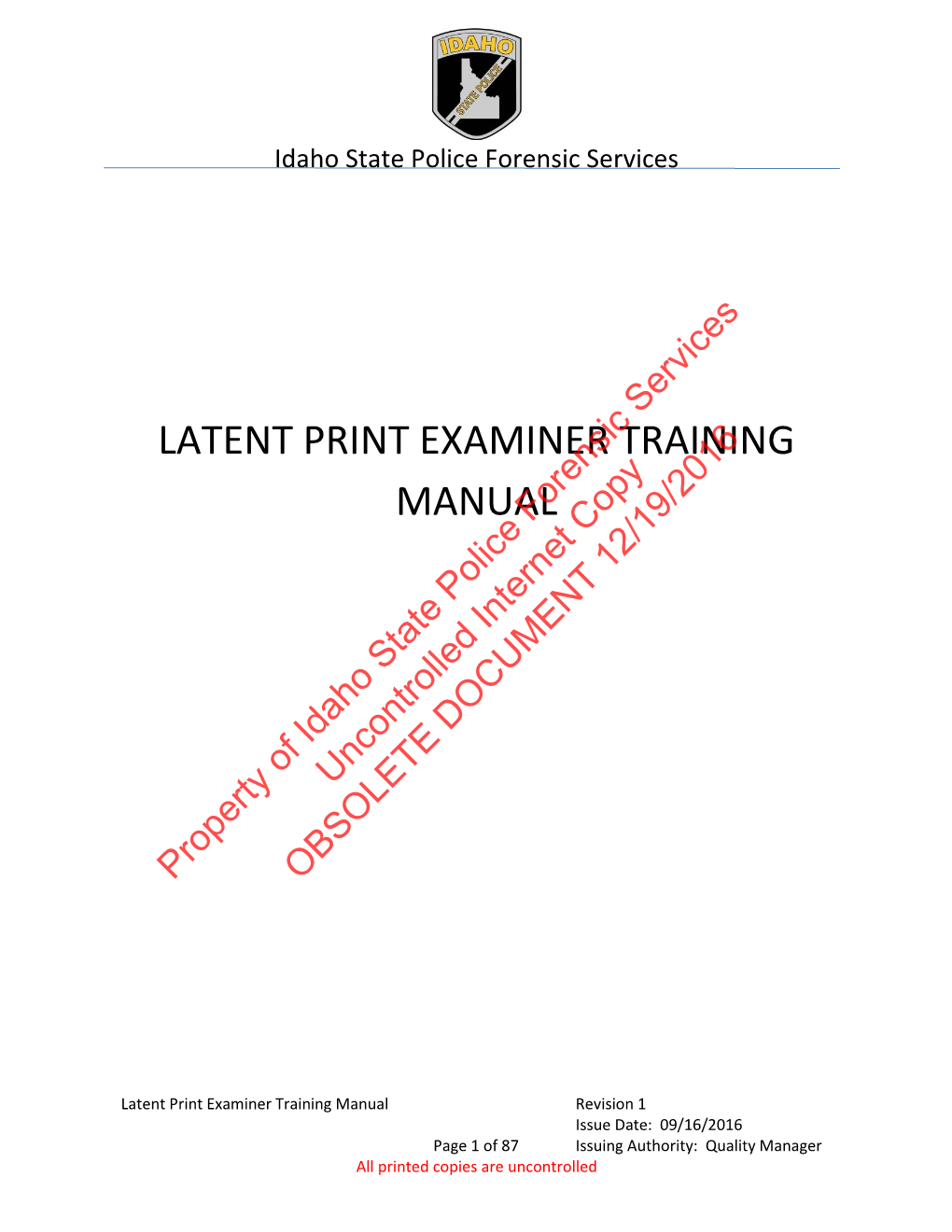 LATENT PRINT EXAMINER TRAINING MANUAL Forensiccopy 12/19/2016 Police Internet