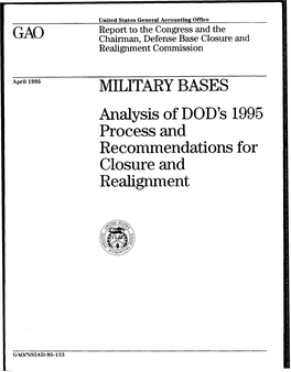 NSIAD-95-133 Military Bases: Analysis of DOD's 1995 Process