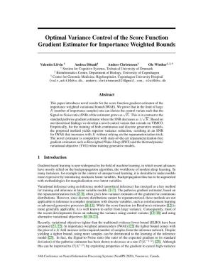 Optimal Variance Control of the Score Function Gradient Estimator for Importance Weighted Bounds