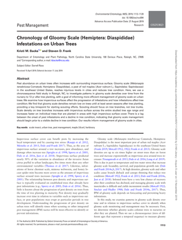 Chronology of Gloomy Scale (Hemiptera: Diaspididae) Infestations on Urban Trees