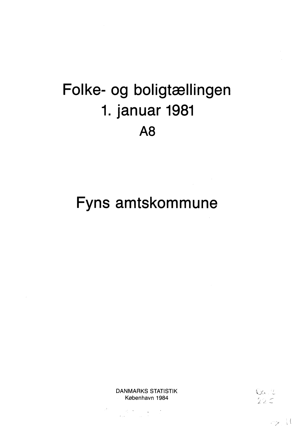 Folke- Og Boligtællingen 1. Januar 1981