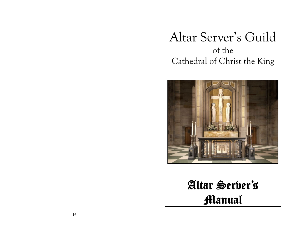 Altar Server Manual