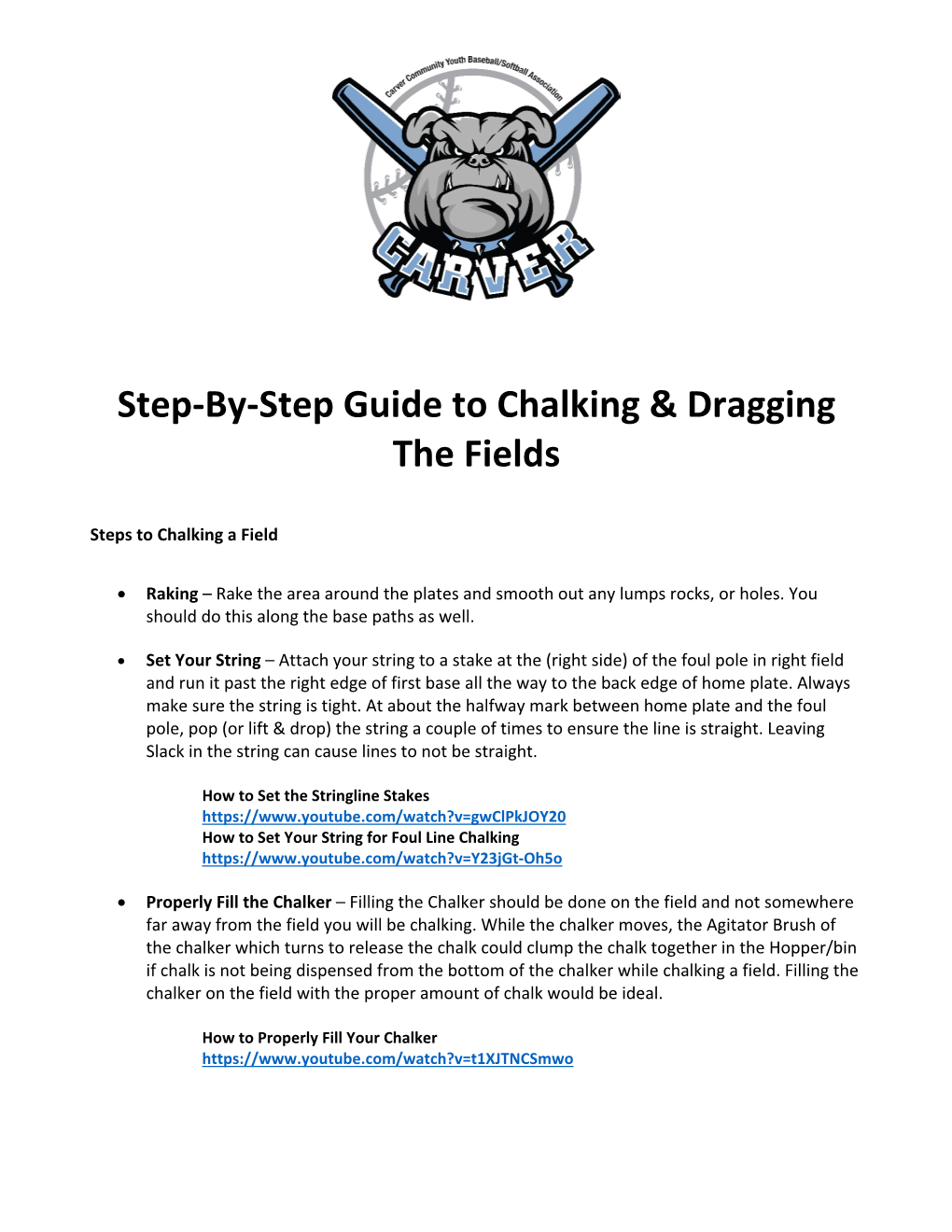 Step-By-Step Guide to Chalking & Dragging the Fields