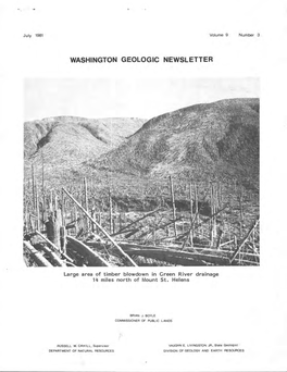 Washington Geology: 73-2, 4 P., 1 Plate