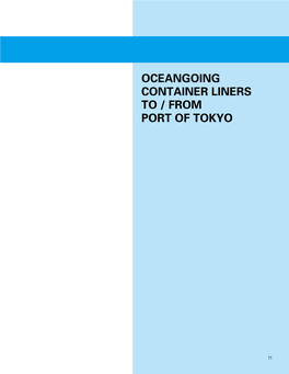 Oceangoing Container Liners to / from Port of Tokyo