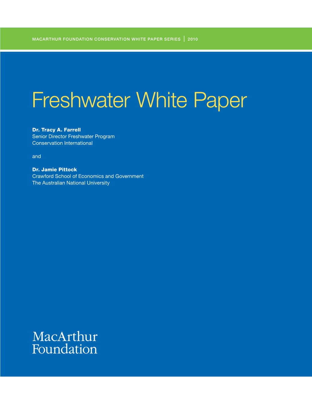 Freshwater White Paper