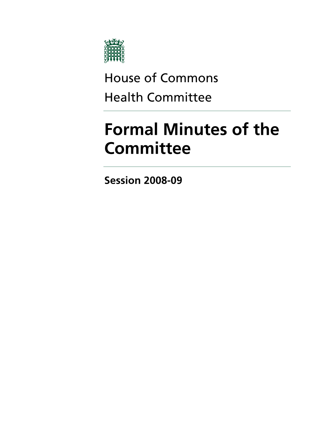 Formal Minutes of the Committee