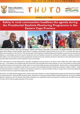 Safety in Rural Communities Headlines the Agenda During the Presidential Siyahlola Monitoring Programme in the Eastern Cape Province