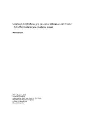 Lateglacial Climate Change and Chronology at Lurga, Western Ireland - Derived from Multiproxy and Microtephra Analysis