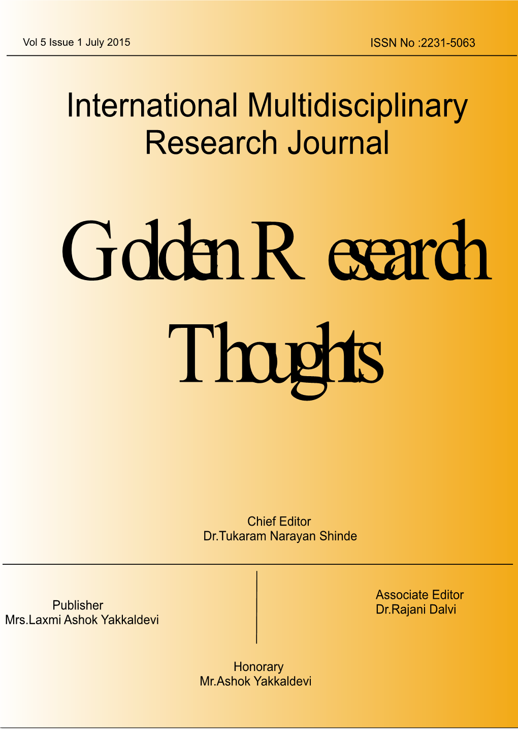International Multidisciplinary Research Journal