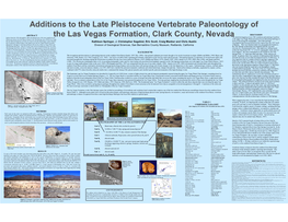 Additions to the Late Pleistocene Vertebrate Paleontology of the Las