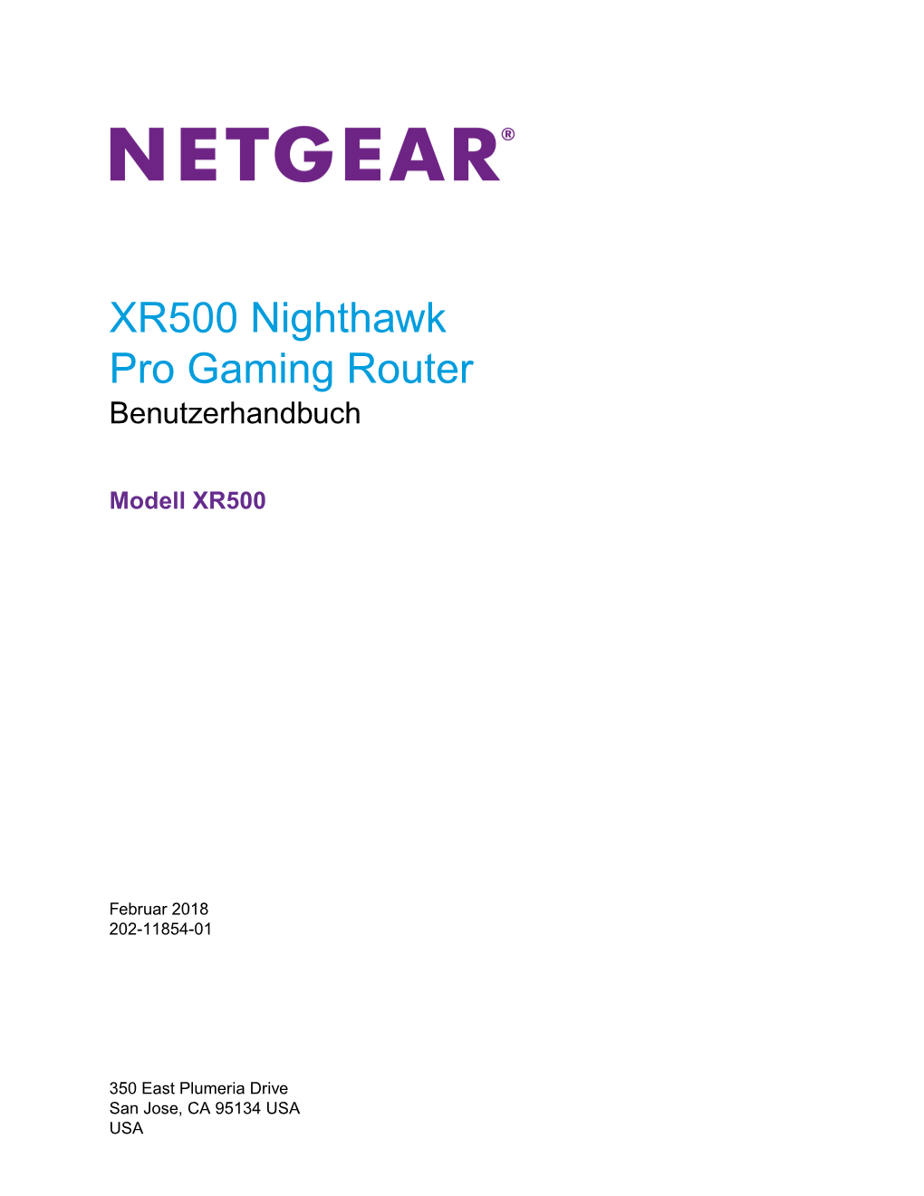 XR500 Nighthawk Pro Gaming Router Benutzerhandbuch