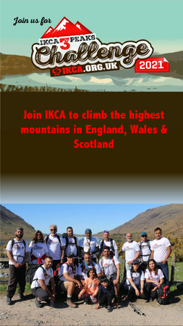 Join IKCA to Climb the Highest Mountains in England, Wales & Scotland Registration Pack