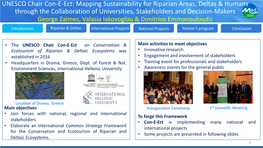 UNESCO Chair Con-E-Ect: Mapping Sustainability for Riparian Areas, Deltas & Humans Through the Collaboration of Universities