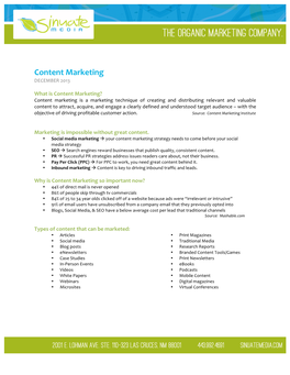 Content Marketing DECEMBER 2013