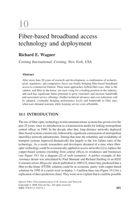 Fiber-Based Broadband Access Technology and Deployment