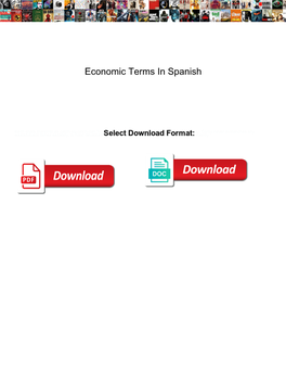 Economic Terms in Spanish