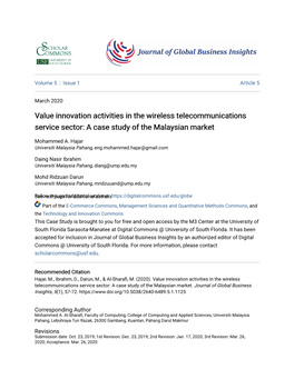 Value Innovation Activities in the Wireless Telecommunications Service Sector: a Case Study of the Malaysian Market