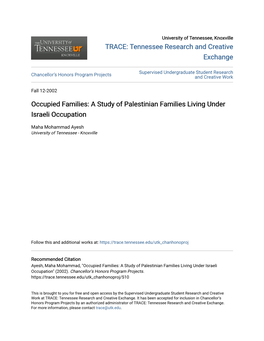 A Study of Palestinian Families Living Under Israeli Occupation
