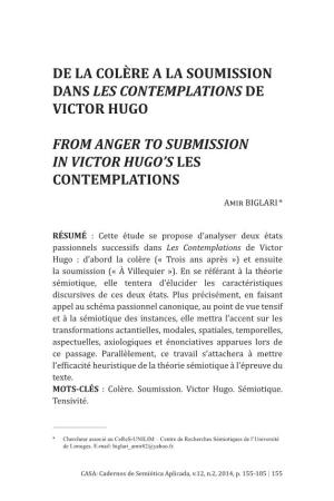 De La Colère a La Soumission Dans Les Contemplations De Victor Hugo From