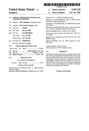 United States Patent (19) 11) Patent Number: 5,457,128 Yanagawa 45 Date of Patent: Oct