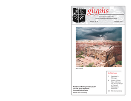 Glyphs the Monthly Newsletter of the Arizona Archaeological and Historical Society