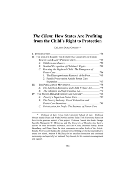 The Client: How States Are Profiting from the Child's Right to Protection