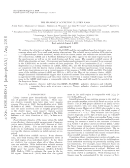 THE MASSIVELY ACCRETING CLUSTER A2029 Group Matches the Peak of the Photometric Galaxy Den- Sity Map