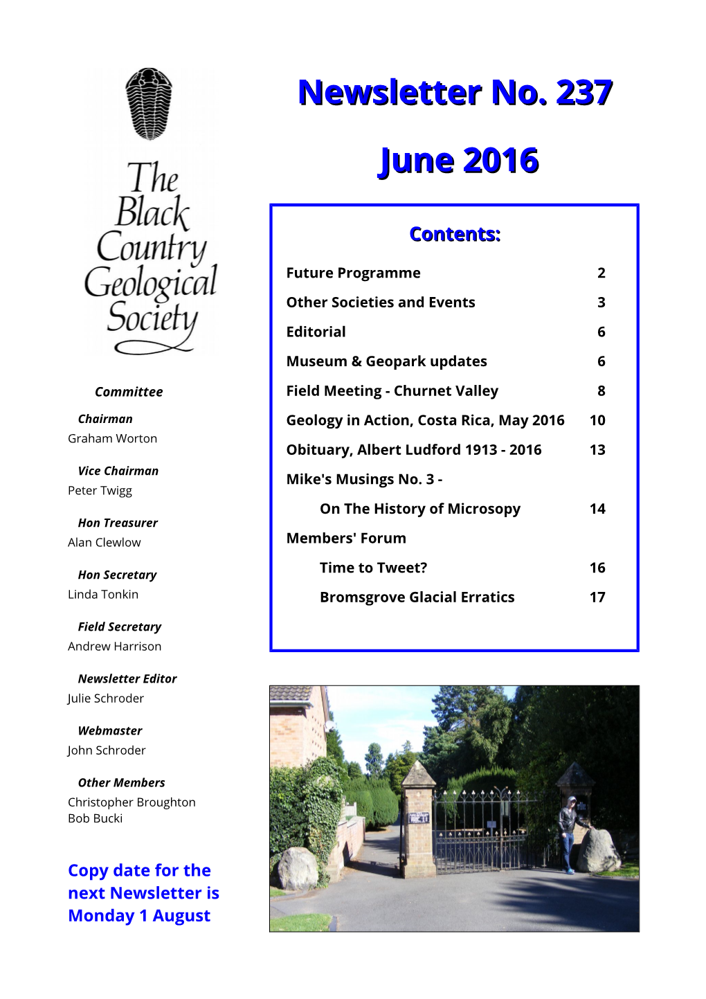 Newsletter No. 237 June 2016
