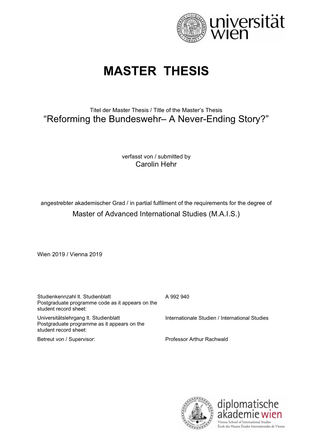 Master Thesis