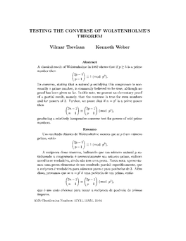 Testing the Converse of Wolstenholme's Theorem