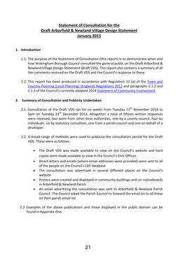 Statement of Consultation for the Draft Arborfield & Newland Village