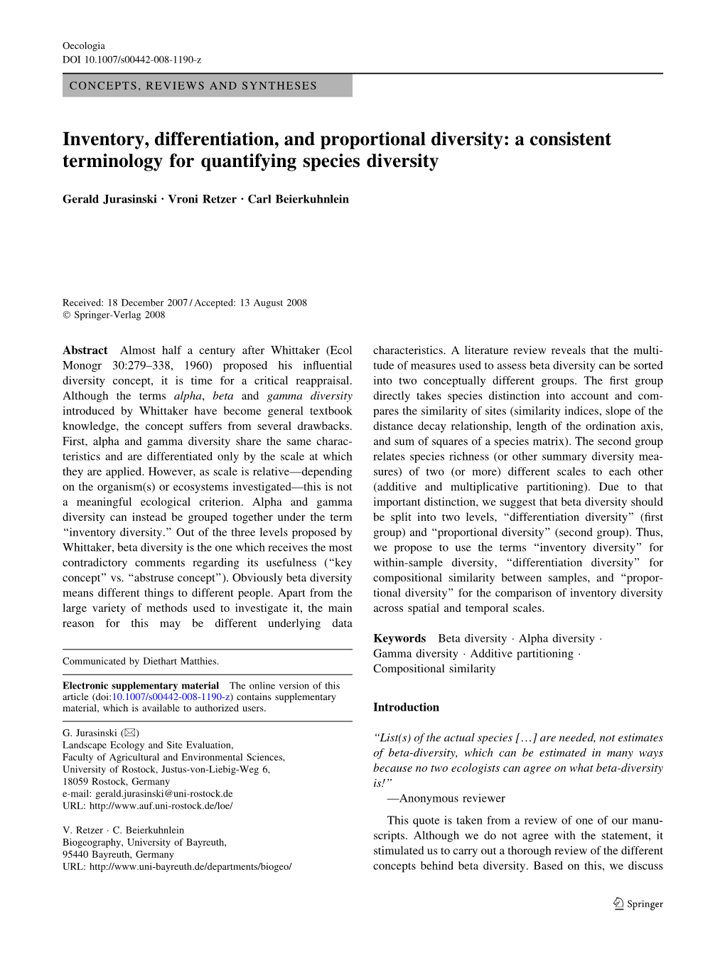 A Consistent Terminology for Quantifying Species Diversity