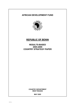 2005-2009-Benin-Country Strategy Paper
